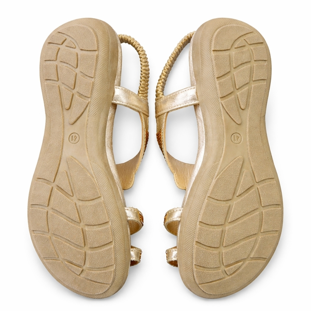 Gold Rhinestone Embellished Slingback Sandals | Size US 10 (EU 41) New with box - Picture 9 of 11